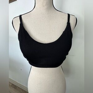 La Vie en Rose Aqua Black Swimsuit Top S